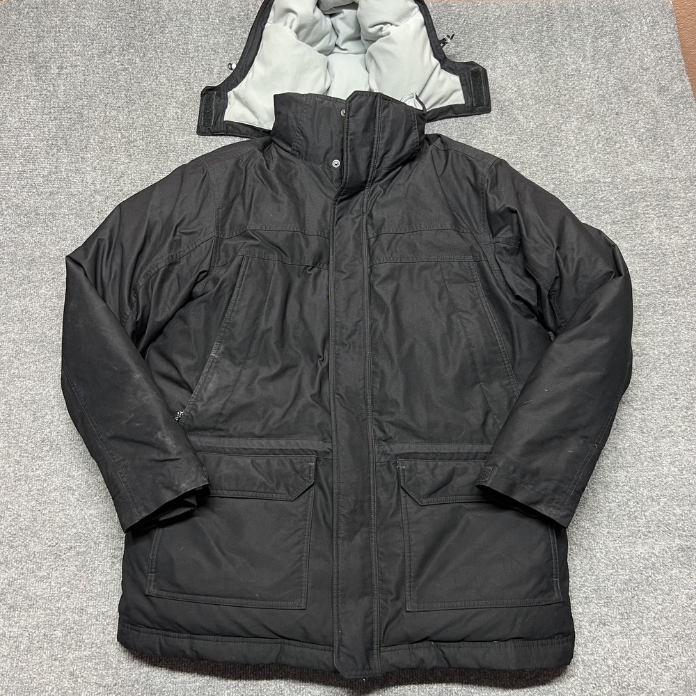 L.L. Bean Coat Mens Medium Black Down Parka Hooded Gore-Tex Waterproof Ski